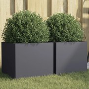 vidaXL Vasos/floreiras 2 pcs 32x30x29 cm aço antracite