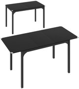 HOMCOM Mesa de Jantar Dobrável e Extensível para 4-6 Pessoas Pés em Aço para Espaços Pequenos Sala de Jantar Preto | Aosom Portugal