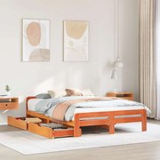 VidaXL Cama sem colchão 140x190 cm pinho maciço castanho-mel