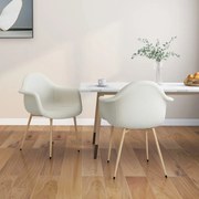 vidaXL Cadeiras de jantar 2 pcs tecido cor creme