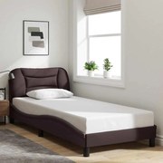 vidaXL Estrutura de cama sem colchão Hvar 80x200 cm tecido castanho-escuro
