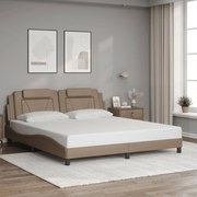 vidaXL Estrutura de cama Viana sem colchão 180x200 cm couro artificial cappuccino