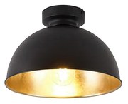 Luminária de teto industrial preto &amp; dourado 28 cm - Magnax Industrial