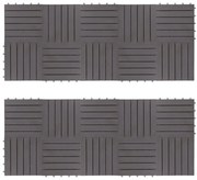 Ladrilhos de terraço 20 pcs 30x30 cm acácia maciça cinzento