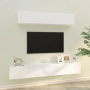 vidaXL Conjunto móveis de TV 4 pcs madeira processada branco