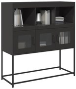 vidaXL Aparador 100,5x39x107 cm aço laminado a frio preto