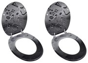 vidaXL Assentos de sanita com tampas 2 pcs MDF água