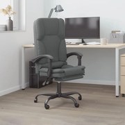 vidaXL Cadeira massagens escritório reclinável tecido cinzento-escuro