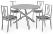 5 pcs conjunto de jantar MDF cinzento