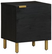 vidaXL Mesa de cabeceira 40x33x46 cm madeira de mangueira maciça preto