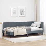 vidaXL Estrutura de Cama de Canto Cinza Escuro 90 cm x 190 cm Veludo