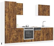 vidaXL 7 peças armário de cozinha conjunto Kalmar carvalho fumado