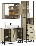 vidaXL 3 pcs conj. móveis casa banho derivados madeira carvalho sonoma