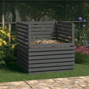 vidaXL Caixa de compostagem 100x100x102 cm pinho maciço cinzento