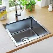 vidaXL Lava-louça de cozinha artesanal aço inoxidável