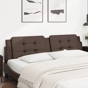 vidaXL Almofadão de cabeceira 200 cm couro artificial castanho