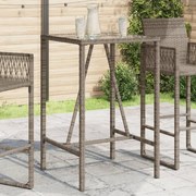 vidaXL Mesa de bar para exterior 70x70x110 cm vime PE cinzento