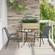 vidaXL Conjunto Bistro de Jardim 3 pcs Cinzeto Aço