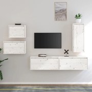 vidaXL Móveis de TV 5 pcs madeira de pinho maciça branco