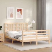 vidaXL Estrutura de cama com cabeceira 140x200 cm madeira maciça