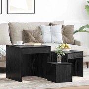 vidaXL Mesas de centro 3 pcs Carvalho preto 45 x 45 x 45 cm