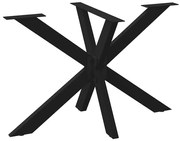 vidaXL Pé de mesa de jantar em formato de aranha, preto, 120x68x(72-73) cm, aço