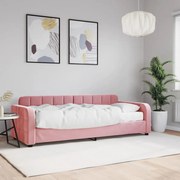 vidaXL Sofá-cama com colchão 80x200 cm veludo rosa