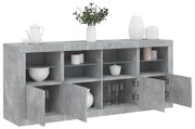 vidaXL Aparador com luzes LED 163x37x67 cm cinzento cimento