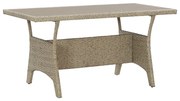 Mesa de jardim 130x70x66 cm vime PE cinzento