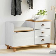 vidaXL Banco de arrumação com gaveta ASKIM Branco 100 x 39 x 62 cm