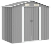 vidaXL Abrigo de jardim metal cinzento 204x132x186 cm
