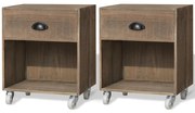 VidaXL Mesas de cabeceira 2 pcs madeira sólida castanho