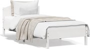 vidaXL Cama sem colchão 100x200 cm madeira de pinho maciça branco