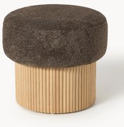 Pufe em teddy-bouclé com arrumação Nala