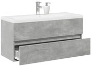 vidaXL 2 pcs conj. móveis casa banho derivados madeira cinza cimento