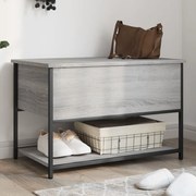 vidaXL Banco arrumação 70x42,5x47 cm derivados madeira cinzento sonoma