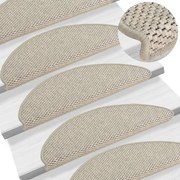 vidaXL Tapetes escada adesivos aspeto sisal 15pcs 65x21x4 cm prateado