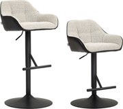 HOMCOM Conjunto com 2 banquetas de bar cadeiras de bar altura ajustável tecido efeito linho e base em aço 52,5 x 53 x 86,5-108 cm cinza | Aosom Portugal