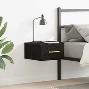 Criado-mudo Wall-Mounted Carvalho Preto 35x35x20 cm