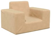 vidaXL Sofá infantil pelúcia macia cor creme