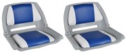 vidaXL Assentos barco 2 pcs encosto dobrável azul/branco 41x51x48 cm