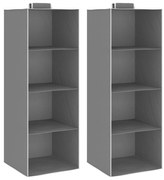 vidaXL Arrumação suspensa para armário 4 compartimentos 2 pcs tecido
