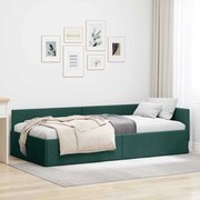 vidaXL Estrutura de Cama de Canto Verde Escuro 80 cm x 200 cm Veludo