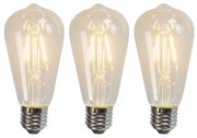 Conjunto de 3 lâmpadas LED de filamento E27 ST64 4W 320lm 2700K