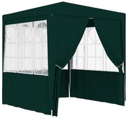 Tenda festas profiss. c/ paredes laterais 2,5x2,5m 90g/m² verde