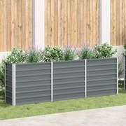 vidaXL Canteiro elevado de jardim aço galvanizado 240x40x77cm cinzento