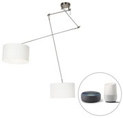 LED Candeeiro de suspensão inteligente em aço com cúpula de 35 cm branco incl. 2 Wifi A60 - Blitz Moderno