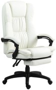 Vinsetto Cadeira de Escritório com Altura Ajustável 6 Pontos de Massagem e Apoio para os Pés Retrátil 68,5x68,5x113-121 cm Creme