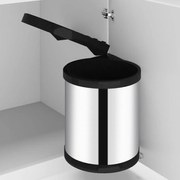 vidaXL Caixote do lixo para cozinha embutido aço inoxidável 12 L
