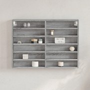 vidaXL Armário vitrine 80x8,5x58 cm derivados de madeira cinza sonoma
